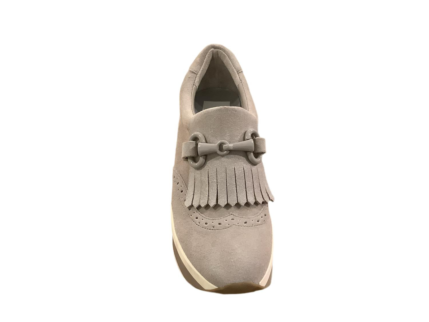 Dolce Vita Women's Jhaxo Suede Buckle Shoes in almond - women's sneaker - detail view