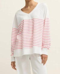 Z Supply - Weekender Stripe V Neck Sweatshirt