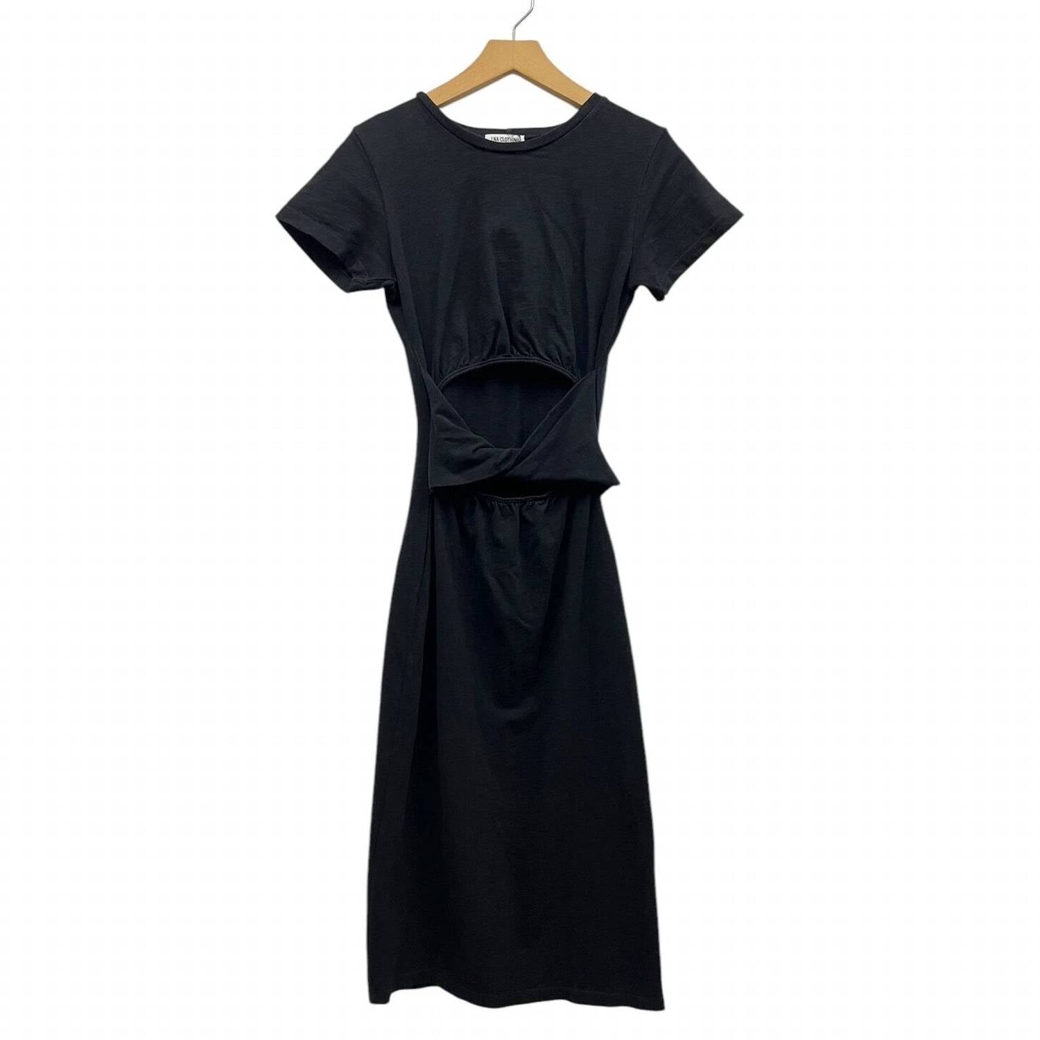 Lna - Women's Frankie Fitted T-shirt Dress With Front Twist/cutout