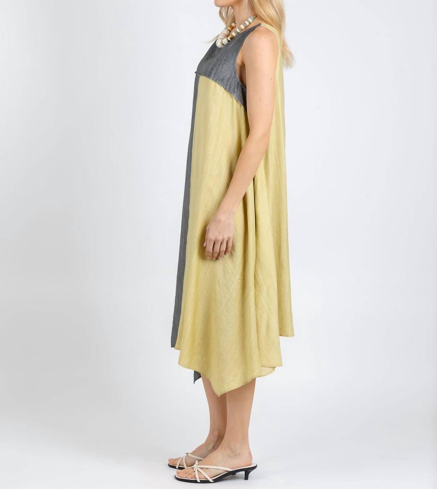 Ozai N Ku Sonia Dress in yellow - women's dress - detail view