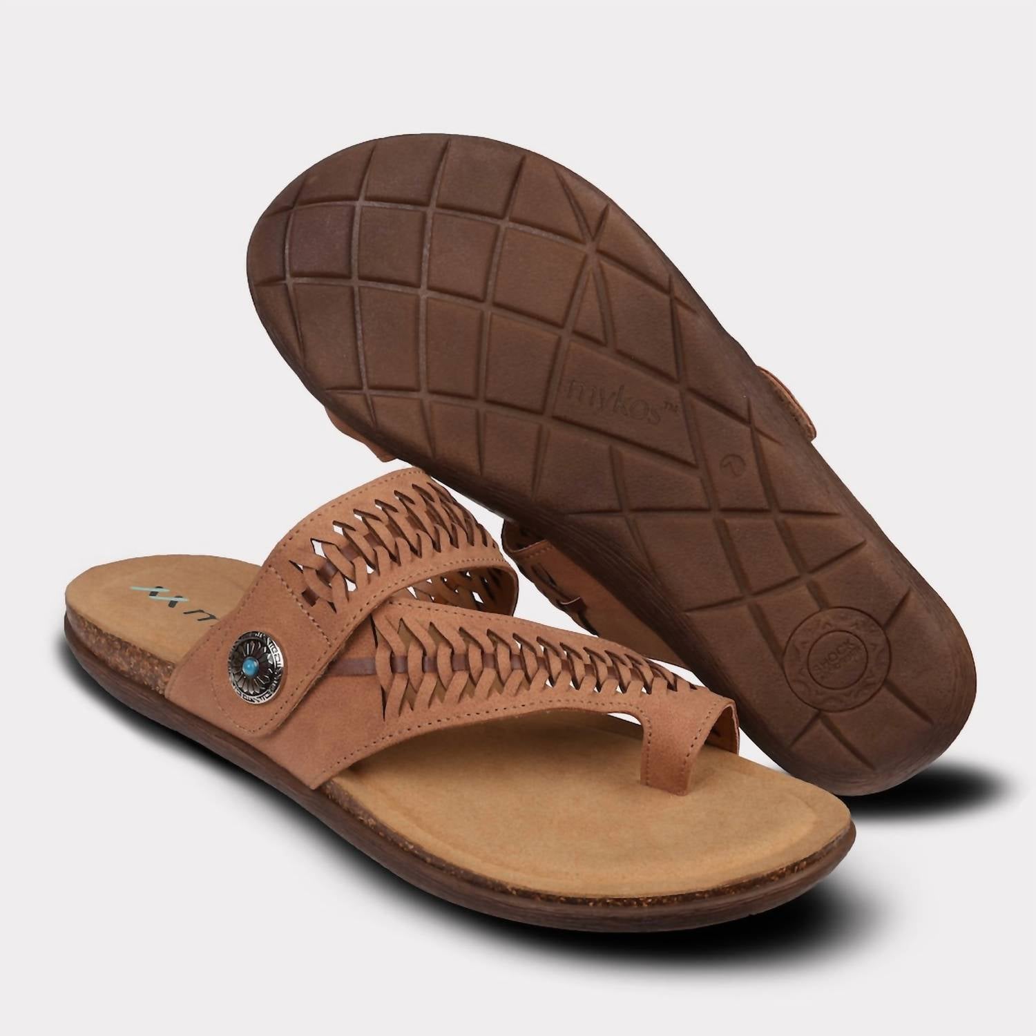 Mykos Women's Scarlett Toe Ring Sandal in brown - women's sandal - view 7