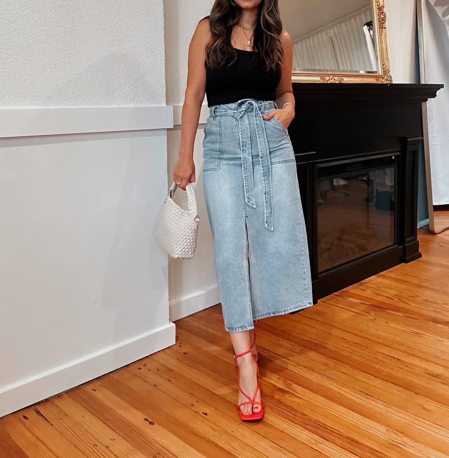 Le Lis - Heidi Midi Denim Skirt