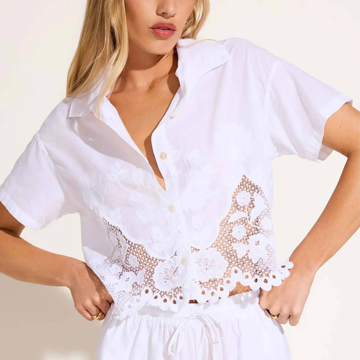 Vitamin A - Flora Cropped Shirt