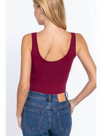 42Pops - Fitted Sleeveless Scoop Neck Bodysuit