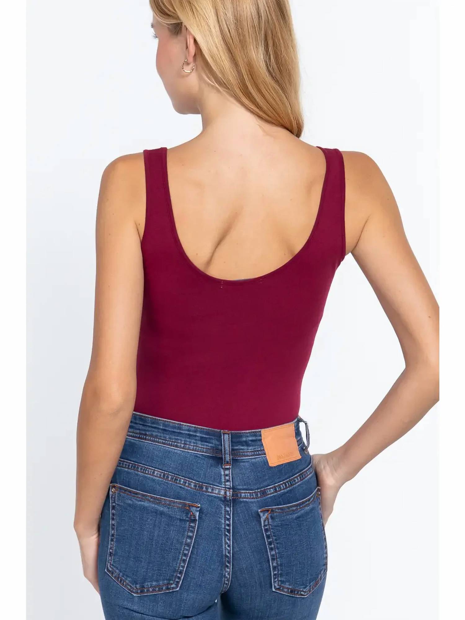 42Pops - Fitted Sleeveless Scoop Neck Bodysuit