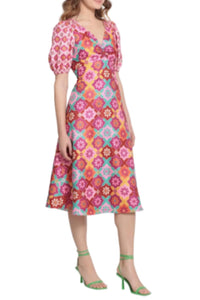 Donna Morgan - Floral Short Sleeve A-line Dress