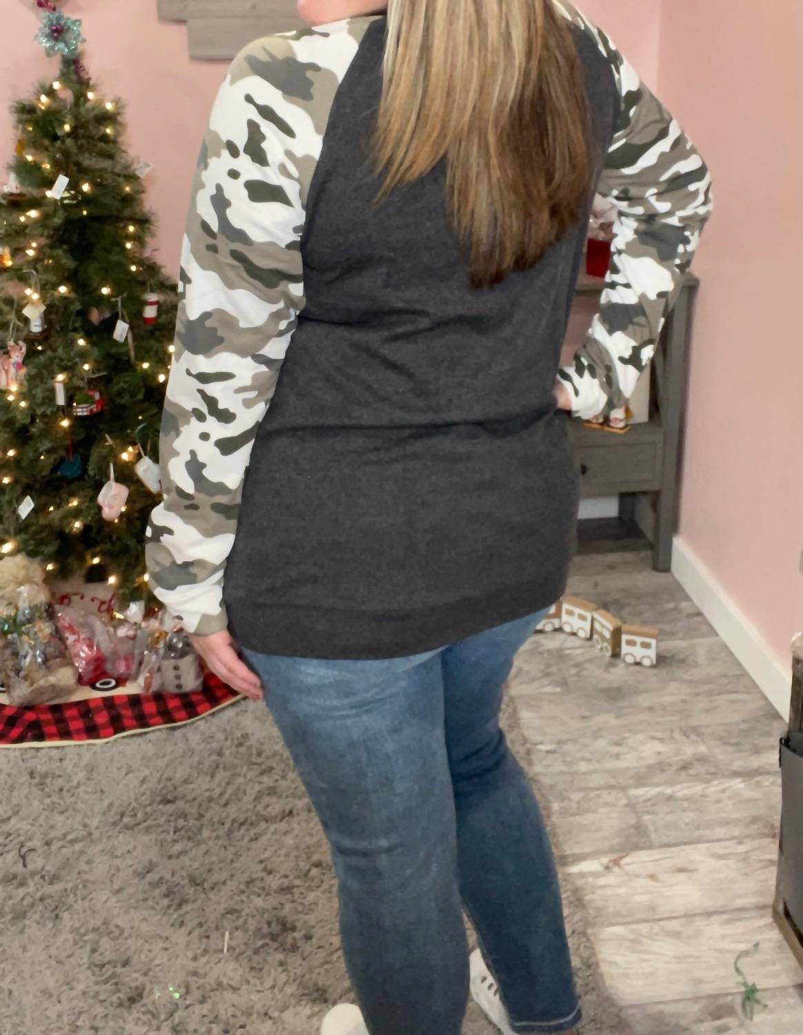 Michelle Mae - Camo Sleeve Pullover