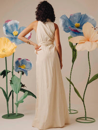LOVE THE LABEL Arlene Midi Dress in macadamia seersucker - women's dress - alternate view