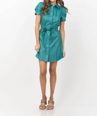 Tyler Boe Veronica Pleather Dress in deep lake - women's dress