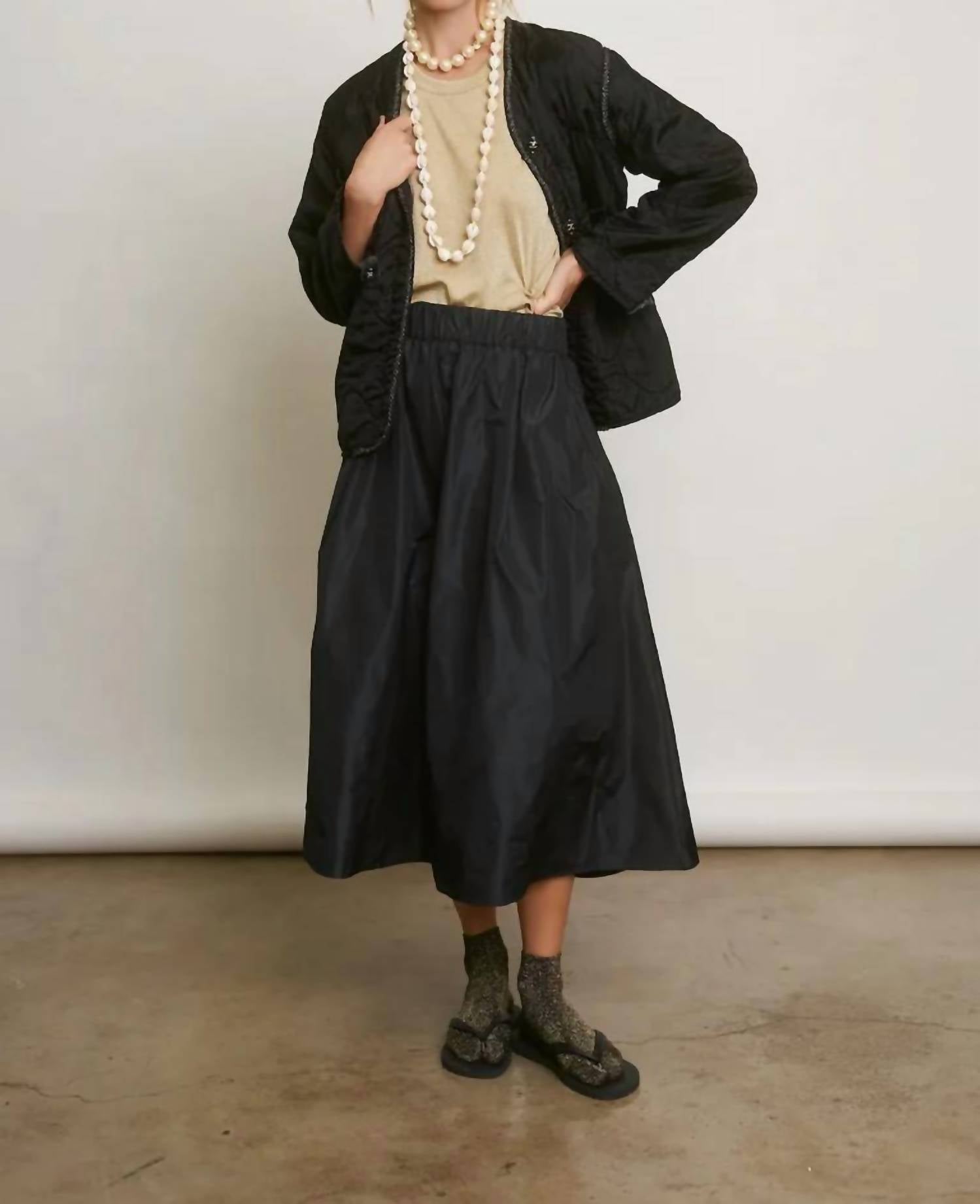 Aquarius Cocktail - Poplin Midi Skirt