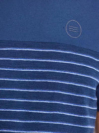 SOL ANGELES Capri Striped Short Sleeve Tee Top in blue - men's t-shirt - detail view