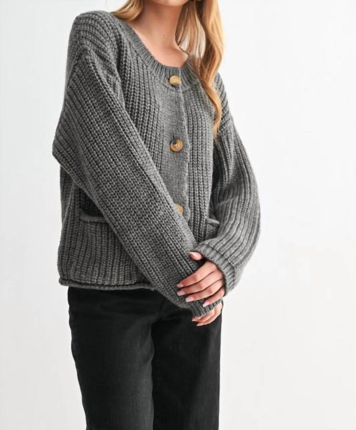 Fun 2 Fun - Chunky Knit Sweater Cardigan
