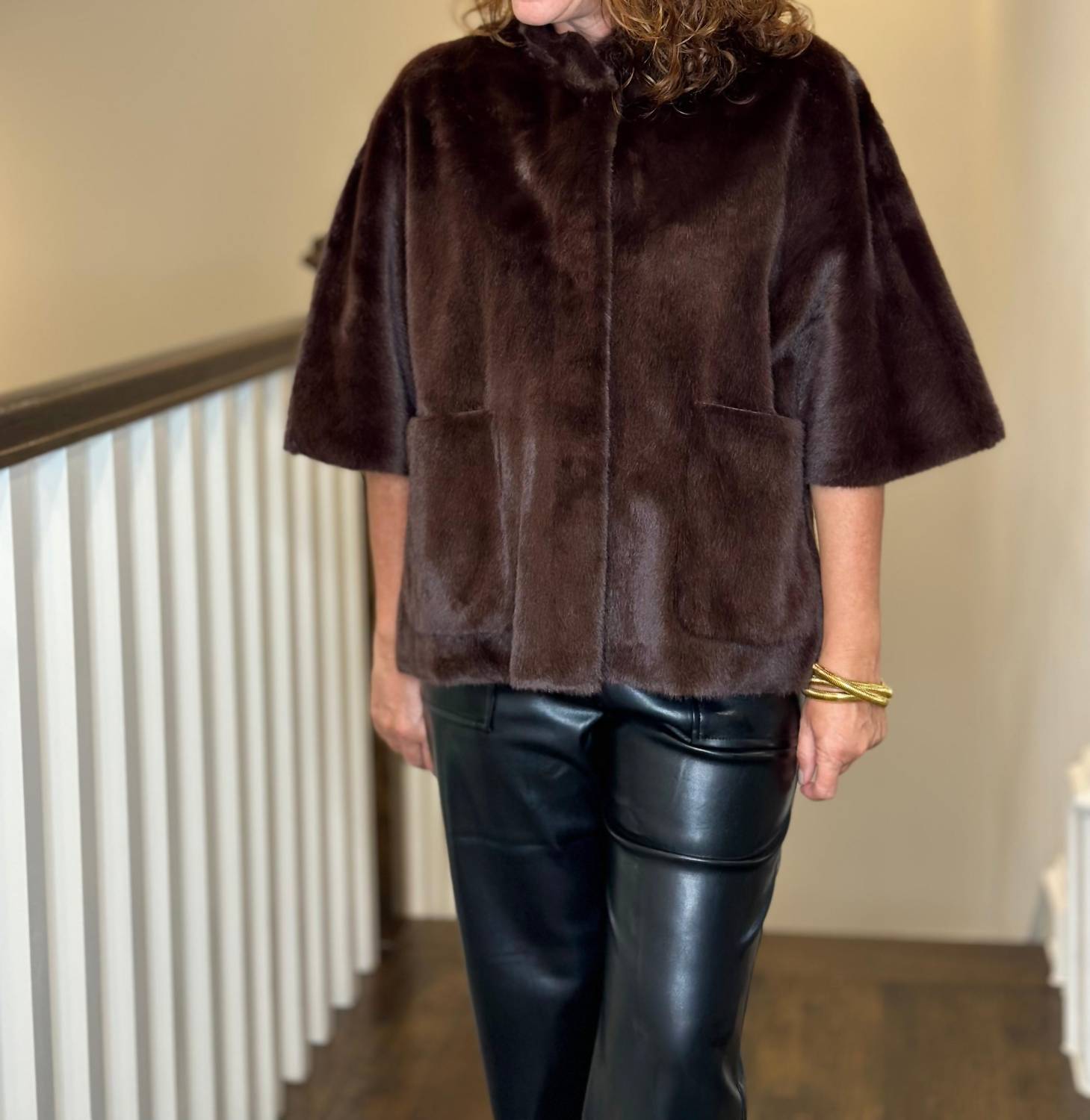 Love Token - Violet Topper Faux Fur Jacket