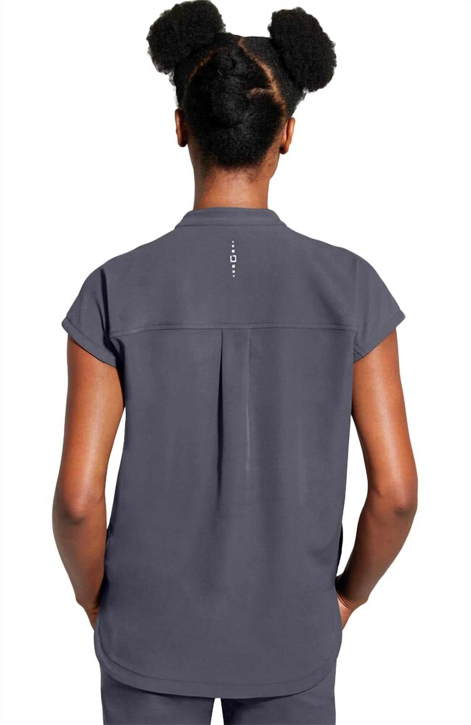 Healing Hands - Sandy Zip Mandarin Collar Top