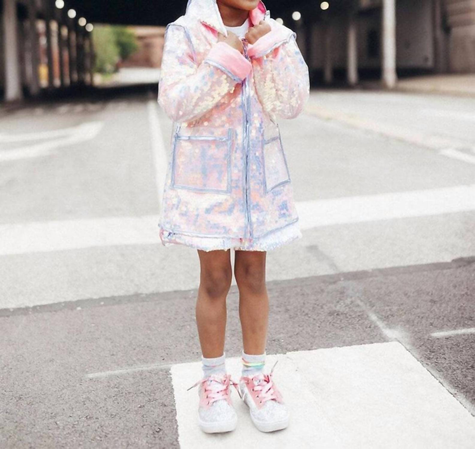 Lola + The Boys - Paillette Magic Rain Jacket
