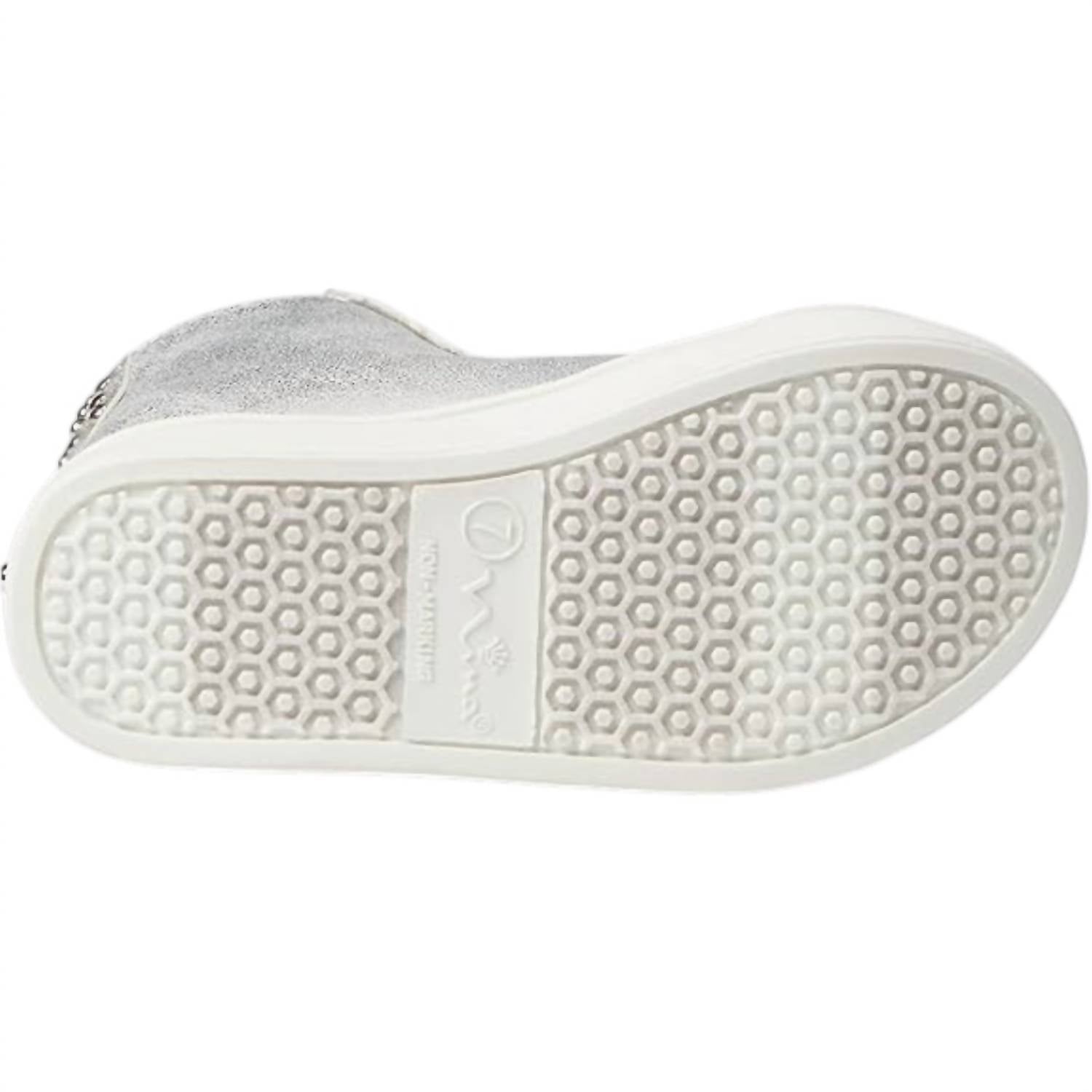 Nina Girls Ivette High Top Sneakers in silver distressed metallic - kids' sneaker - view 5