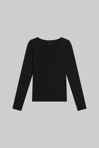 Leset - Pointelle Long Sleeve Shirt