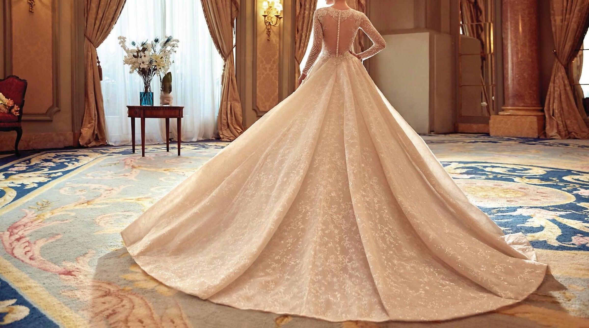 Demetrios - Karmen Beaded Tulle Gown