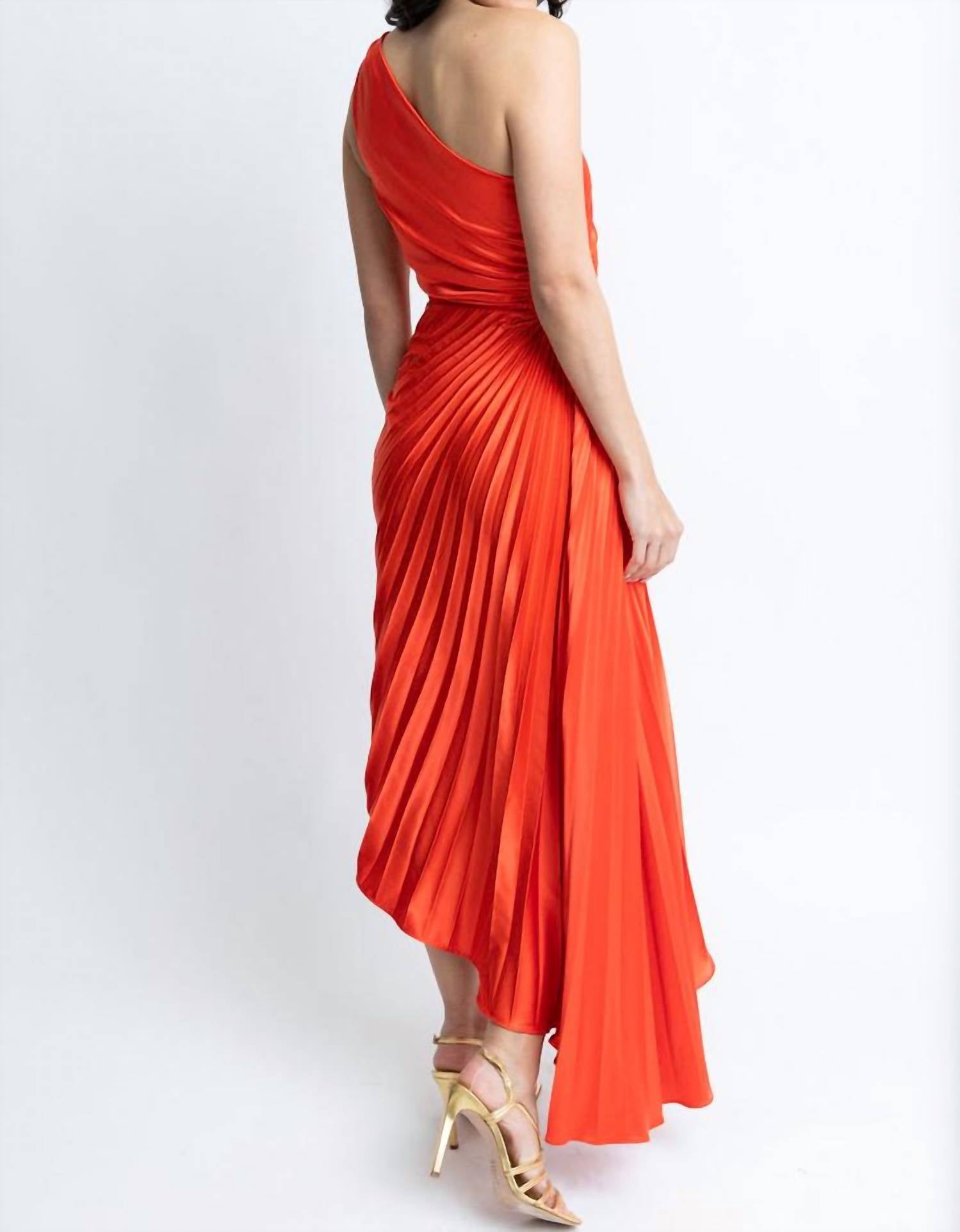 Karlie - Poppy Satin One Shoulder Maxi Dress