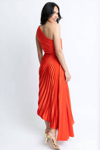 Karlie - Poppy Satin One Shoulder Maxi Dress
