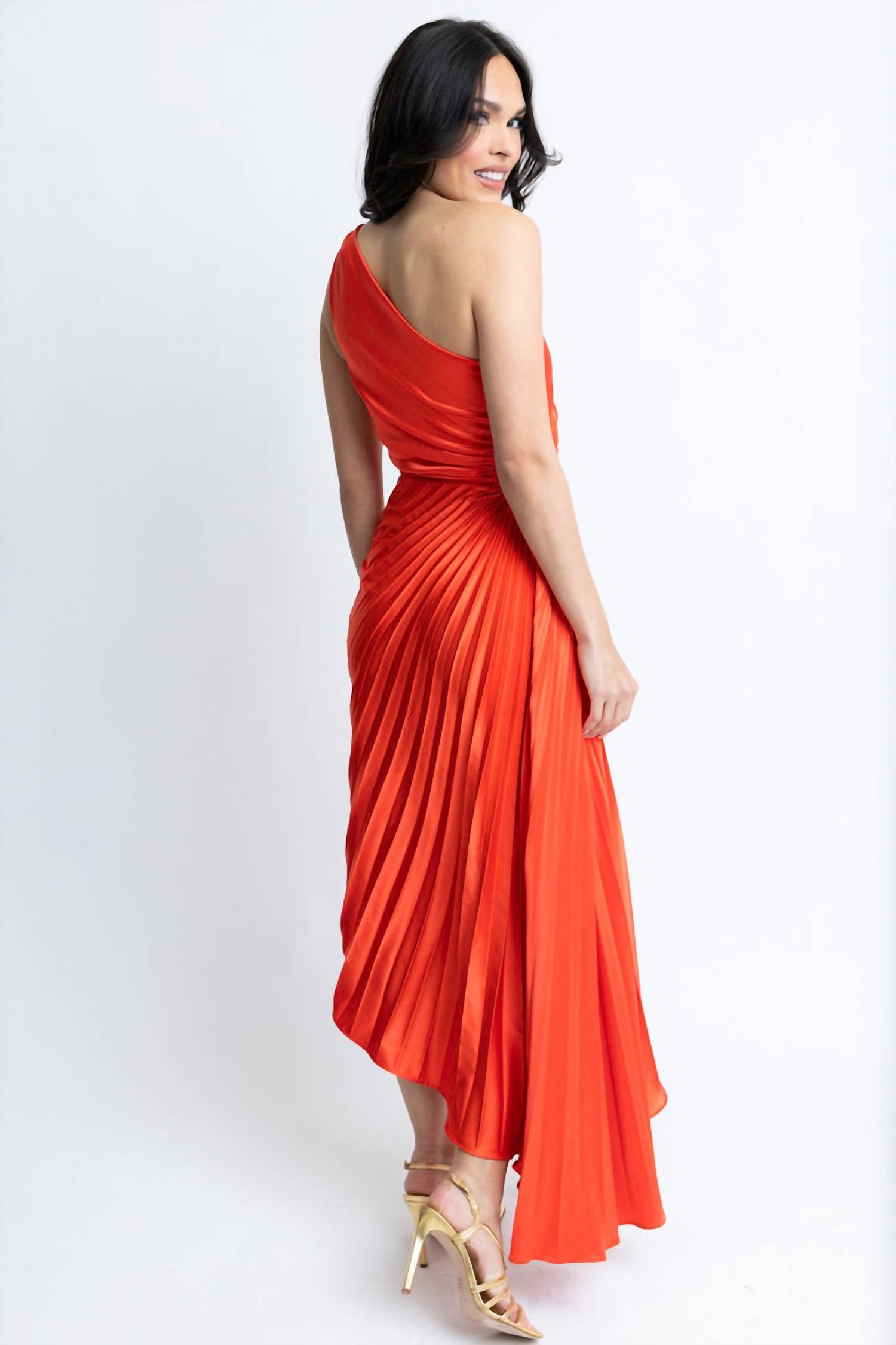 Karlie - Poppy Satin One Shoulder Maxi Dress