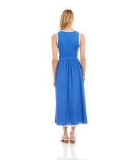 Karen Kane - Sleeveless Edge Stitch Contrast Midi Dress - Petite