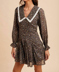 In-Loom - Peter Pan Collar Flared Mini Dress