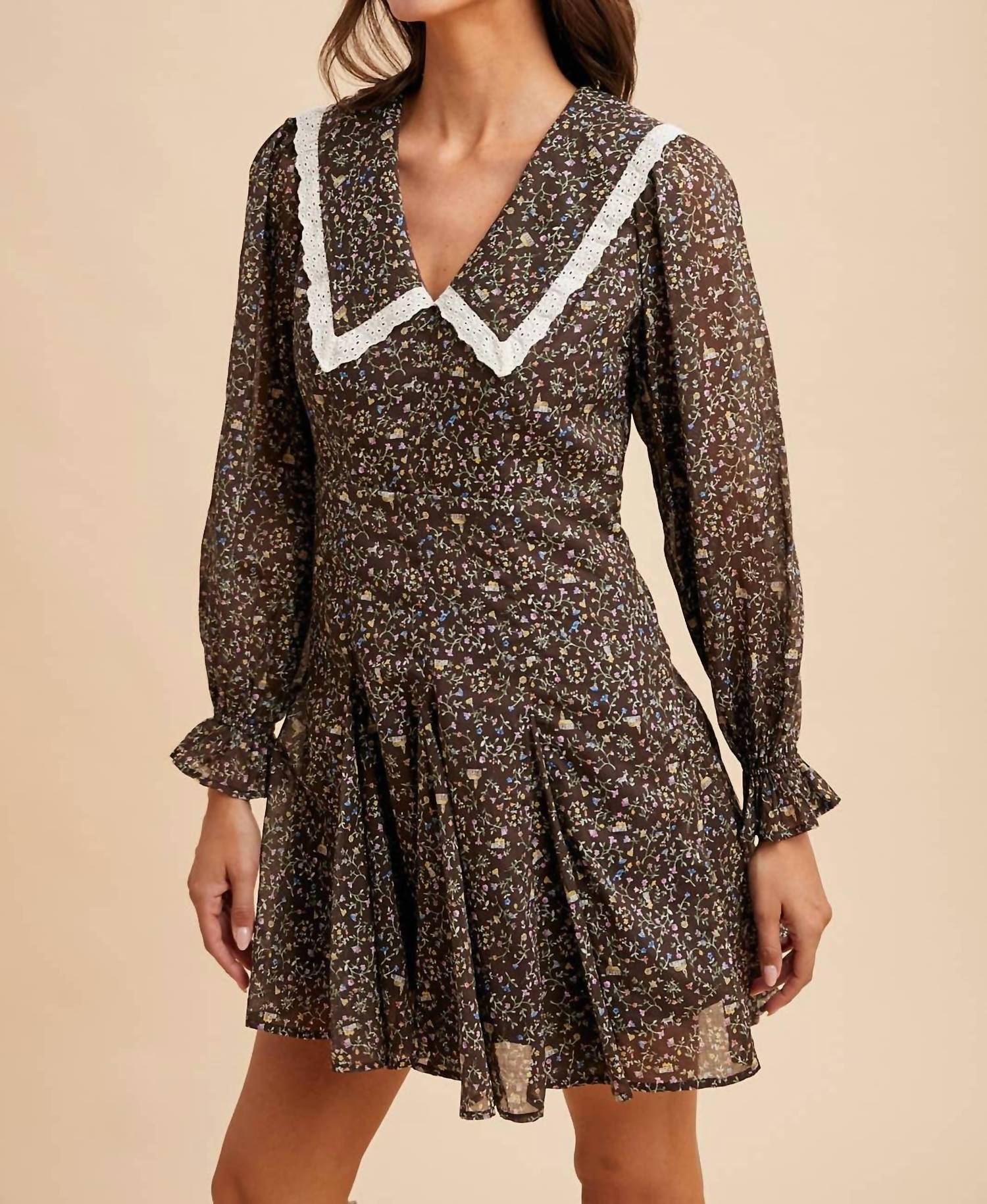 In-Loom - Peter Pan Collar Flared Mini Dress