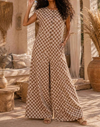 Surelymine - Monaco Check Wide Leg Jumpsuit