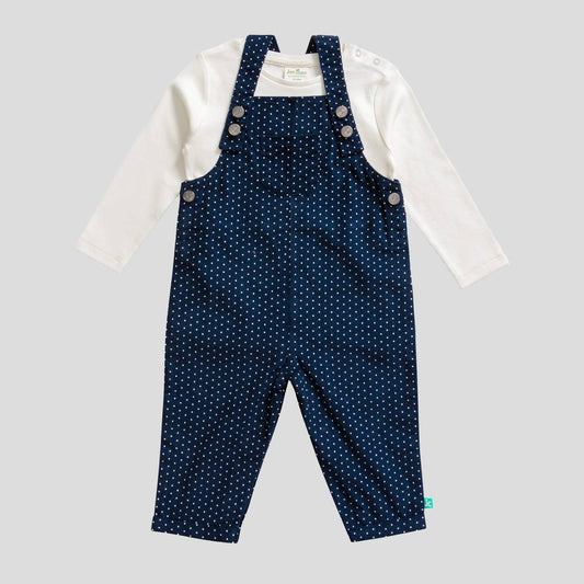 Jus Cubs - Toddler's Full Sleeve Polka Dot Dungaree Set