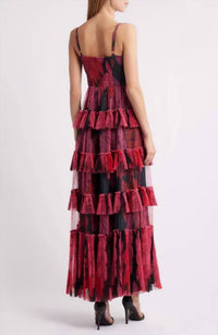 Hutch - Freya Sleeveless Mesh Tiered Maxi Gown