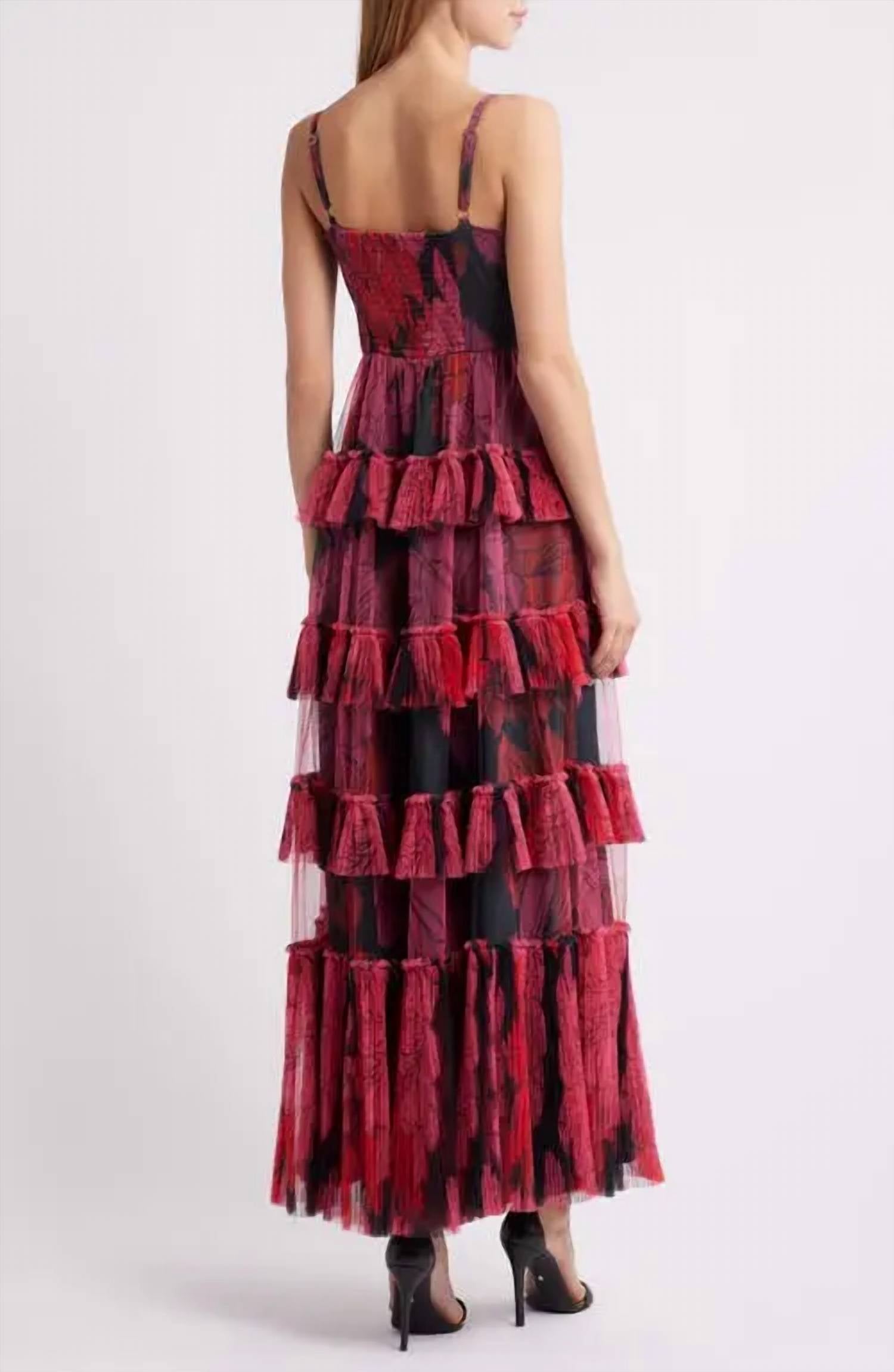 Hutch - Freya Sleeveless Mesh Tiered Maxi Gown
