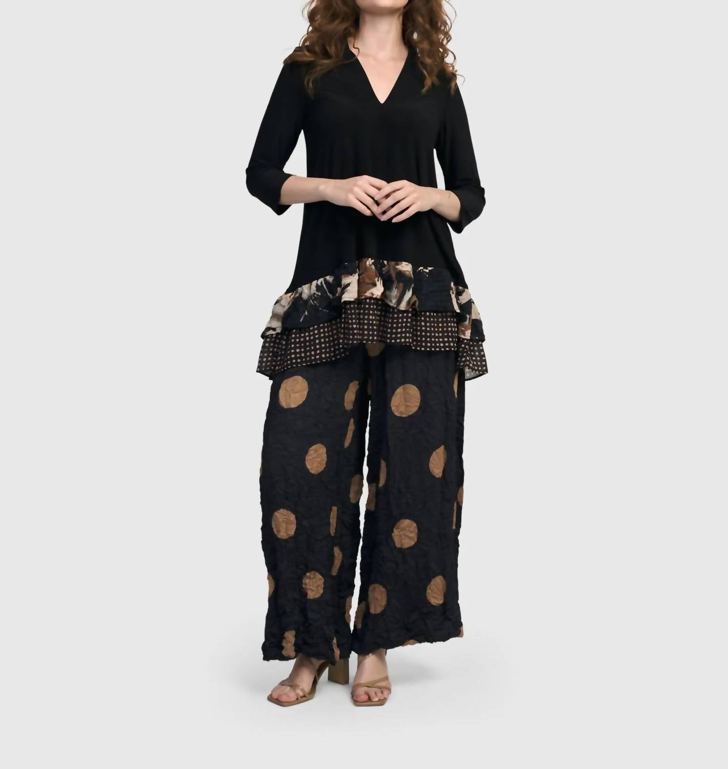ALEMBIKA Doppio Wide Leg Pants in circles - women's pants - view 4