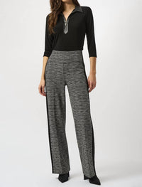 Joseph Ribkoff - Plaid Mid Rise Wide Leg Trousers