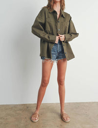 Buttermelon - Fall Adjustable Waist Cotton Jacket