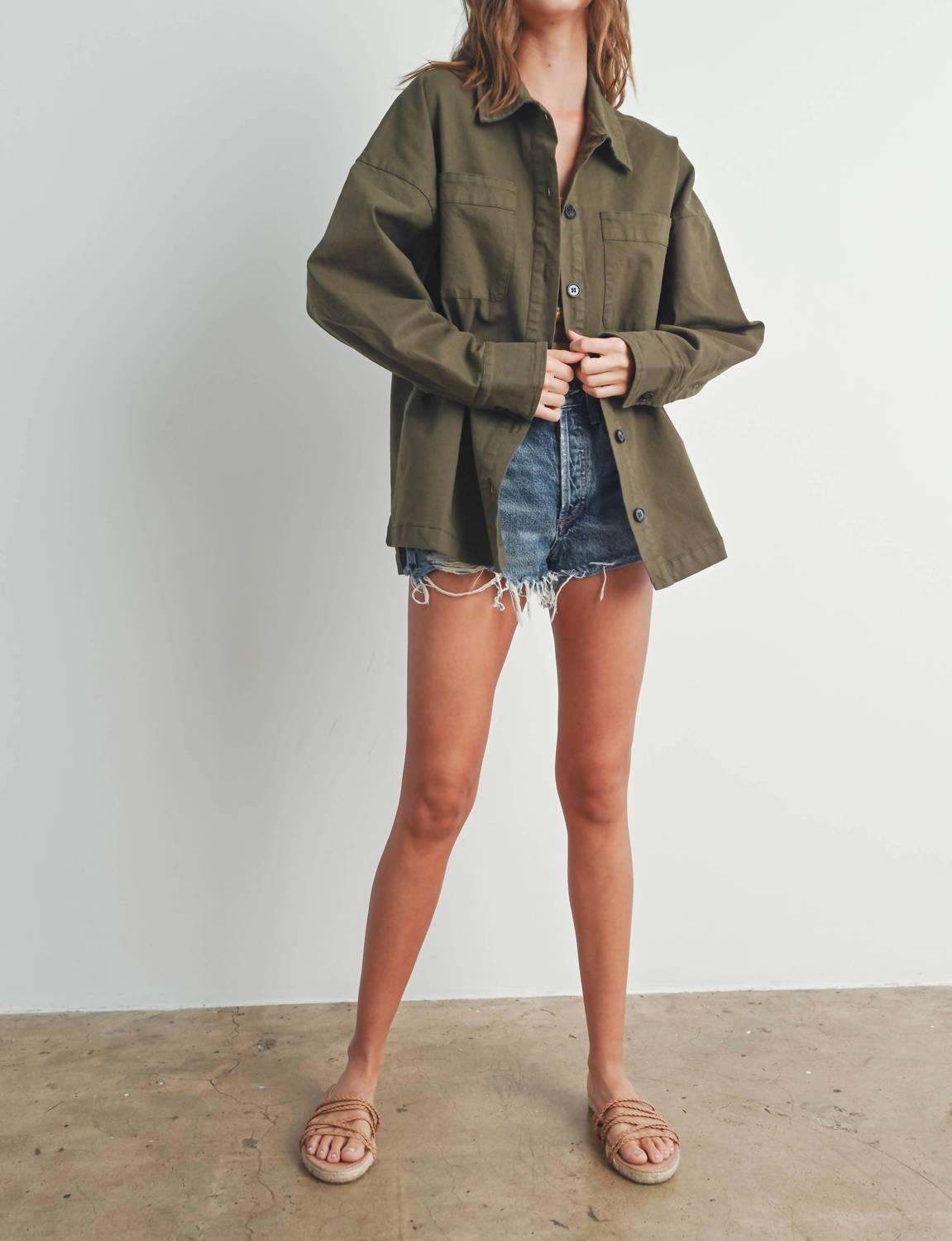 Buttermelon - Fall Adjustable Waist Cotton Jacket