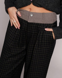 Mimosa PLAID AFFAIR WIDE LEG PANTS in black - women's pants - view 4