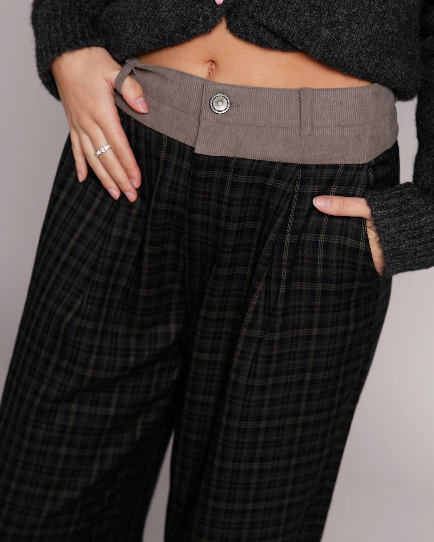 Mimosa PLAID AFFAIR WIDE LEG PANTS in black - women's pants - view 4