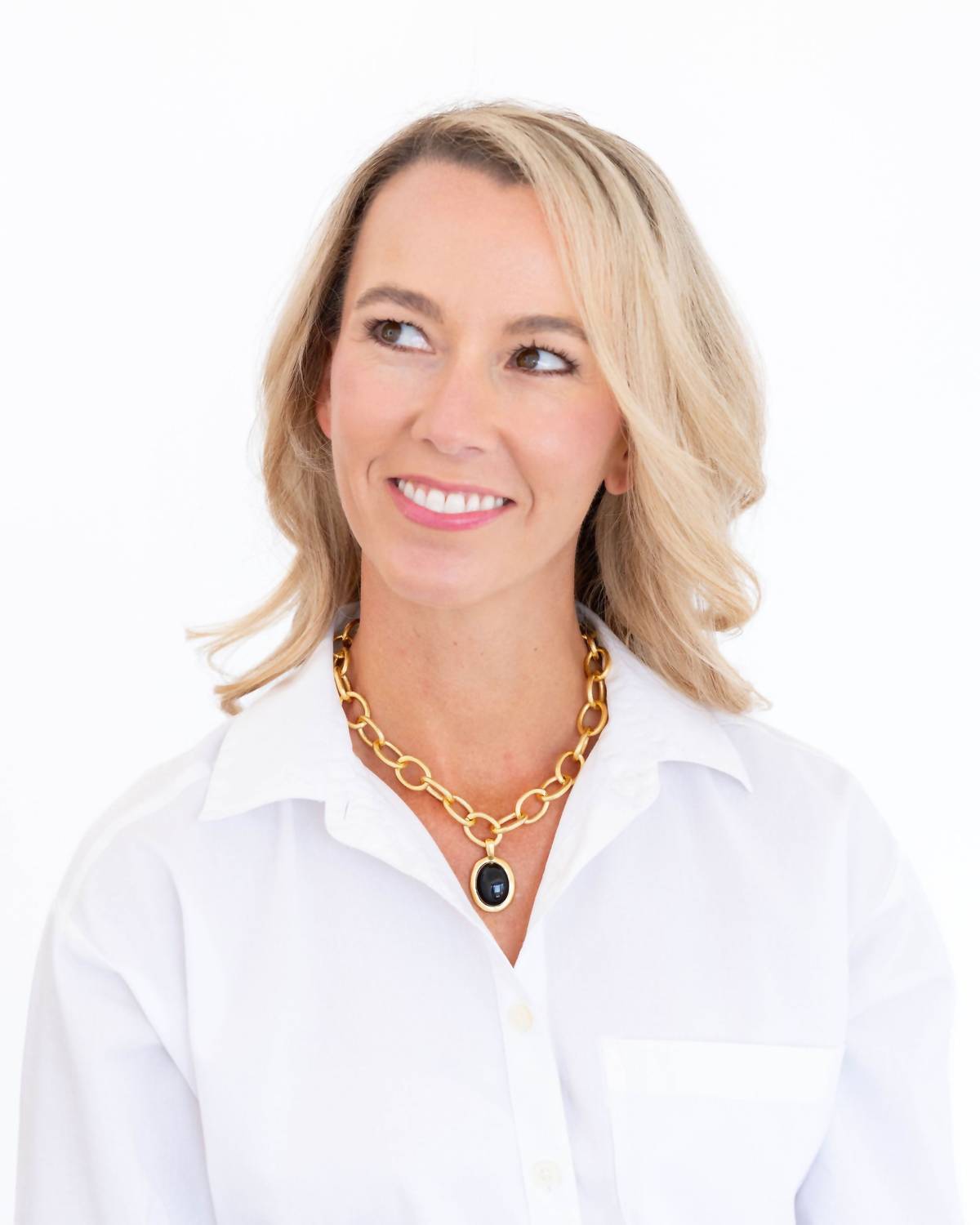 Susan Shaw - Women's Cabochon Loop Chain Necklace