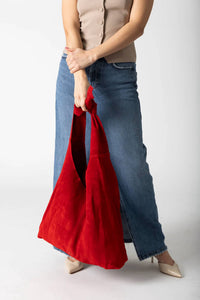 Risa - Women's Knot Suede Tote Bag