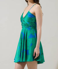 Sugarlips - Morgany Floral Cerese Flare Mini Dress