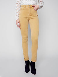 Charlie B - Eyelet Pants With Side Slits