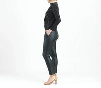 Clara Sunwoo - Shimmer Embellished High Boat Neck Side Draped Top