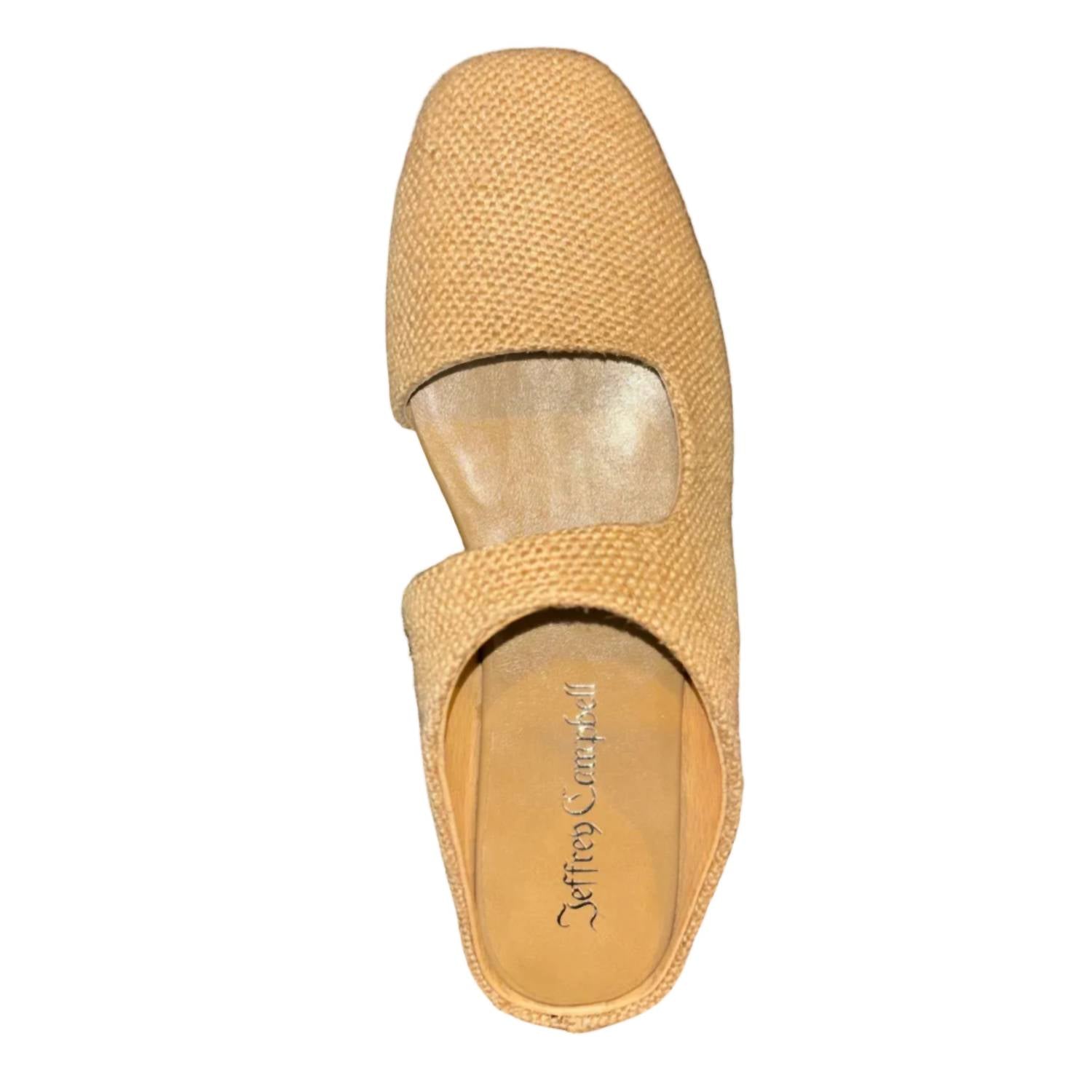 Jeffrey Campbell Women's Siesta Mule in tan canvas - women's shoe - alternate view