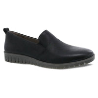 dansko Women's Linley Burnished Calf Slip On Loafer in black - women's shoe