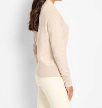Nic + Zoe Cyra Cozy Riding Sweater in neutral mix - women's sweater - detail view