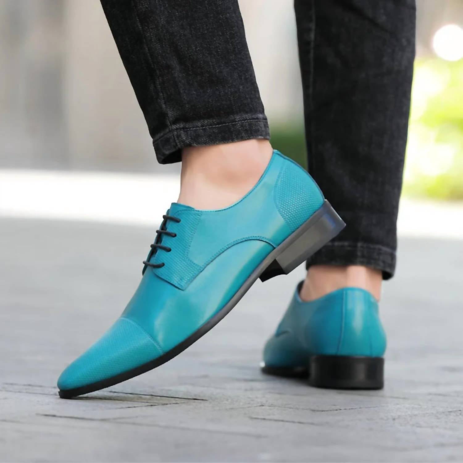Amali Men's Russo Oxford Shoes in teal - men's shoe - view 6