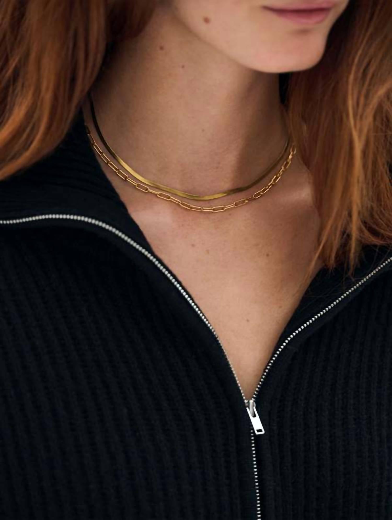 White + Warren - Lofty Blend Zip Collar Tunic Sweater