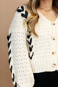 Bibi - Lexie Cropped V-neck Cardigan