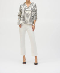 Joseph Ribkoff - Satin Geometric Print Boxy Top